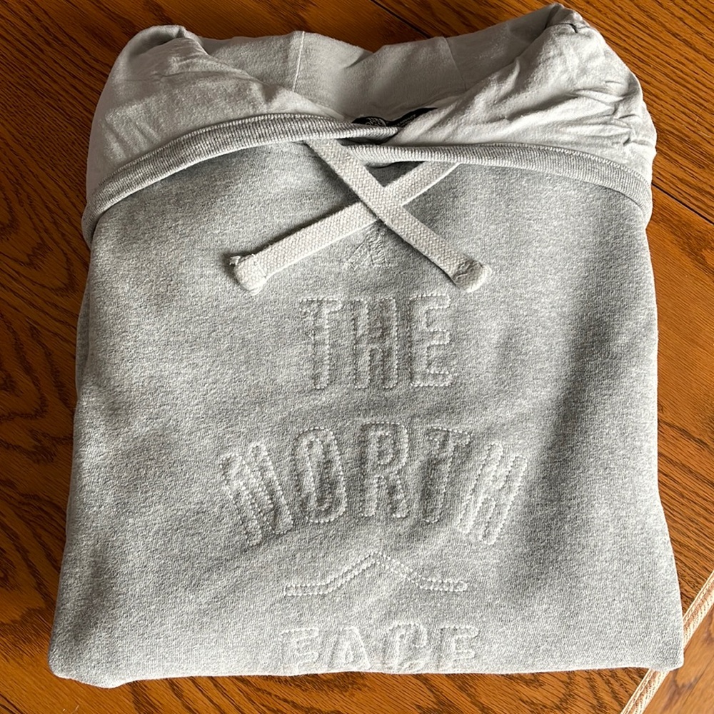 The North Face grey hoodie- Lg.
